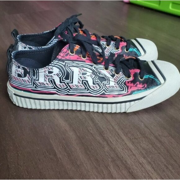 Burberry Kingly Colourful Low Top Sneakers Size 9 - Picture 5 of 16